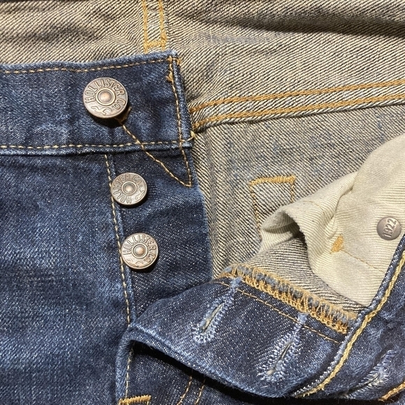 HOLLISTER Blue Denim Classic Straight JEANS Men's W31xL30 Button Fly 100% Cotton - Picture 3 of 8